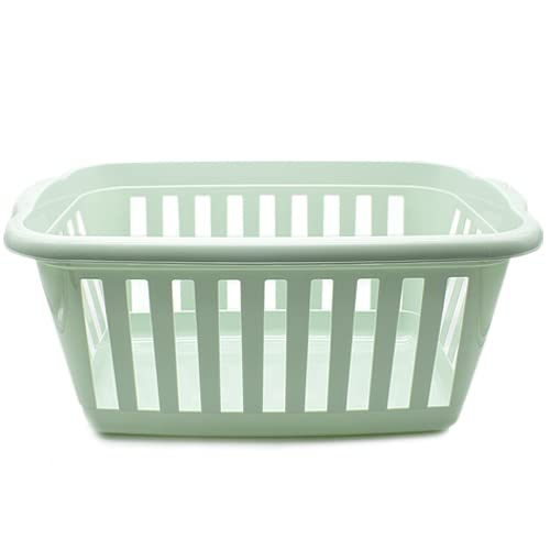 CABLEPELADO Cesta Ropa Rectangular plástico, cesto lavandería, Canasta Colada, Cesta para la Colada de plástico, 57 cm largo x 38 cm ancho x 25 cm alto, Plástico, Con asas, Verde