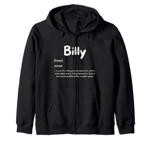 Billy Definition Uplifting Personalized First Name Billys Zip Hoodie