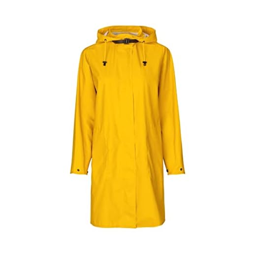 ILSE JACOBSEN HORNBÆK | RAIN71 | Lång dam regn parkas | elegant A-linje | avtagbar huva | vattentät vindtät | polyester med gummiöverdrag |