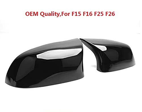 Gloss Black M Style Side Mirror Cover Caps – For BMW X5 F15, X4 F26, X3 F25 2014-2018