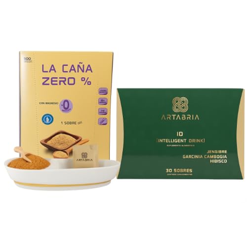 Pack Artabria Control de Peso | Caña Zero% Sin Azúcar con Magnesio + ID Intelligent Drink Detox con Hibisco, Garcinia y Jengibre | Endulzante + Bebida Funcional Natural