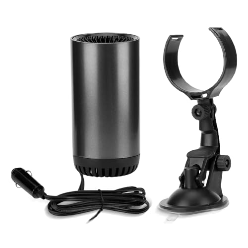 yotutun Calefactor para Coche Portátil, 12V 150W Calentador de Coche Ventilador de Calefacción y Refrigeración 2 en 1 Descongelador de Niebla de Parabrisas Enchufe de Mechero