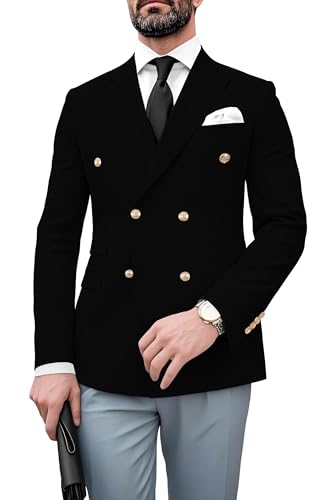 Men's Slim Fit Double Breasted Blazer Jacket