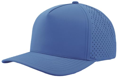 Premium Medium Profile Baseball Cap for Men [Blackhawk Model] Structured 5-Panel Snapback Hat - Blank Hat for Custom Patch and Embroidery - Ocean Blue