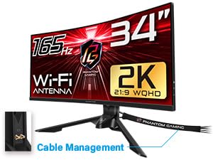 Amazon.co.jp: ASRock カーブ ファントム ゲーミングモニター 34