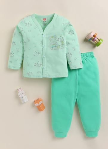 Image of LuvLap Baby Boys & Girls Regular Fit 100% Cotton Half Sleeves Jhabla & Shorts Set Pack of 2
