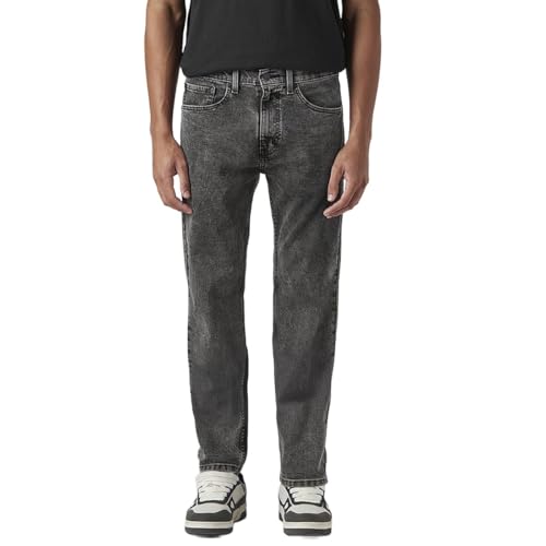 Image of Levi's Men's 505 Black Straight Fit Mid-Rise Jeans