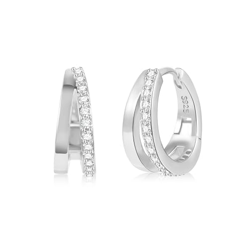 ALEXCRAFT Boucle Doreille Femme Argent 925 Creole Plaqué Or 14K Creoles Acier Inoxydable Ensembles Boucle Boreille Or, Petit Cerceau Tendance Bijoux Cadeaux...