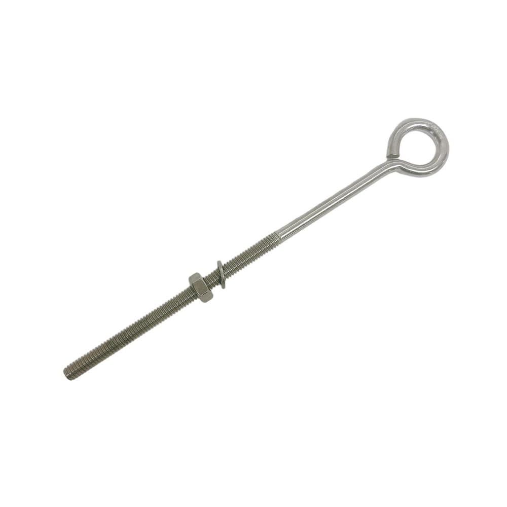 Marine Stainless Steel T316 Turned Eye Bolt Washer WLL 50 Lbs 1/4