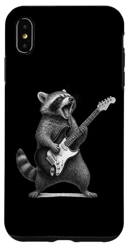 Mapache Tocando Guitarra Rock Música Animal Lover Carcasa para iPhone XS Max