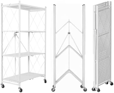 Estantería plegable de 4 niveles, armario multiusos de metal con ...