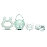 Chupete para bebés 0-6 meses con tetina fisiológica de silicona, ideal para recién nacidos.