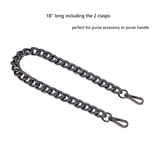 Xiazw Medium Size Fabulous Metal Shoulder Crossbody Purse Strap Replacement Bag Chain Accessories (18‘’, Black)