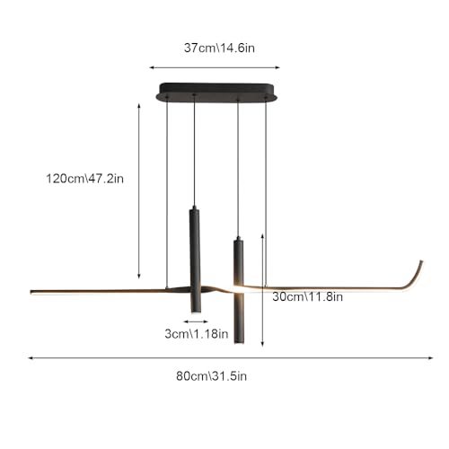 Suspension linéaire LED plafonnier lustre à intensité variable avec télécommande - 5