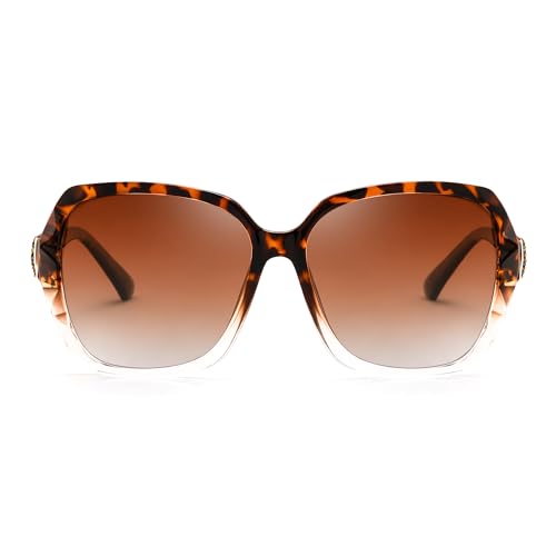 Image of FEISEDY Oversized Sunglasses for Women Square Polarized Sparkling Frame B2289