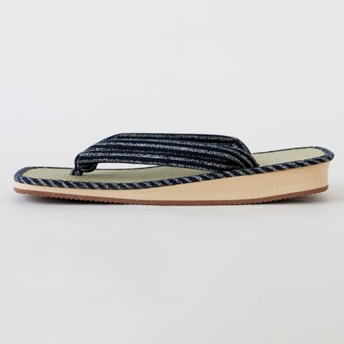 Asayu Japanese Traditional Igusa Setta Sandals, Made in Japan Tatami Zori, Moisture Absorbent, Odour Resistant "Blue Stripe"4