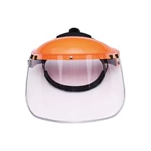 Harden Full Face Mask With Clear Polycarbonate Visor 10.8 Inch. Adjustable Ratchet Headgear With Sweatband And Flip Up Shield For Grinding Cutting Construction And Industrial Protection. CE Certified