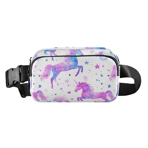 Marsupio con unicorni grazioso e bello per e mini marsupio con cinghia regolabile per ciclismo escursionismo palestra carini bellissimi taglia uomo donna elegante viola