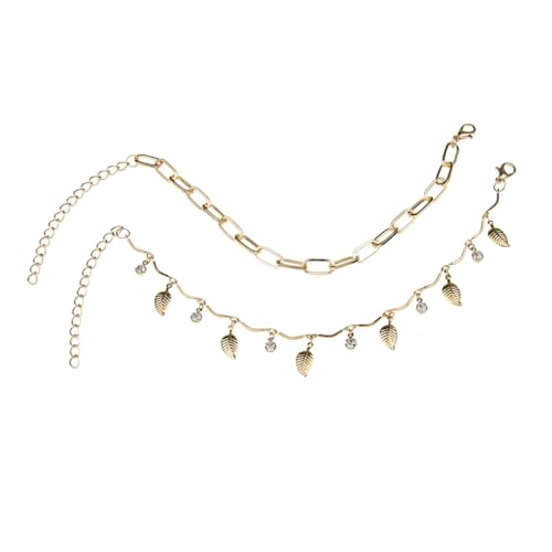 Cadena con colgante para el pie en acabado dorado que estiliza tus tobillos