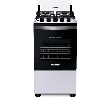Fogão Brastemp 4 Bocas Branco com Duas Prateleiras com Alturas Ajustáveis - BFO4NBB Bivolt