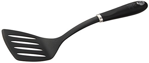 Image of Stanley Rogers Slotted Turner, Ergonomic Premium Soft Grip Handle, Plastic Function Head for Coated Pots & Pans, 32cm, Black