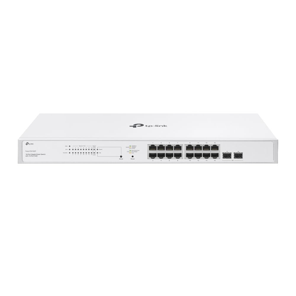 TP-Link TP-Link Festa FS318GP - 18-Port Gigabit PoE plus Switch, 16 PoE+ Ports, 150W Budget, Cloud Management, QoS for Video Surveillance and Enterprise Networking