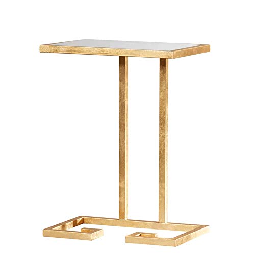 CHENJIU Metal Coffee Table Rectangle, Glass Small Metal Frame Geometri