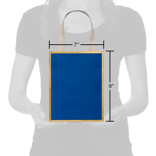Image of Papyrus 9 inch Medium Gift Bag (Blue and Gold) for Christmas, Birthdays, Weddings, Anniversaries and All Occasions (1 Bag)