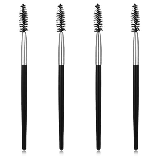 4 Pack Eyelash Brush Reusable Mascara Brush Wands Black Portable Eye Brushes Makeup Lash Spoolies Set for Eyelash Extension Makeup Lifting Eyebrow