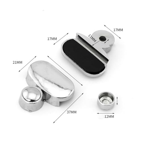 Image of 4 Pcs Mirror Clips,Zinc Alloy Mirror Floating Glass Clip,Glass Clamp Bathroom Mirror Clips,Glass Clip Shelf Support Brackets Holder,Mirror and Glass Hanging Kit Wall, 37mm, Silver