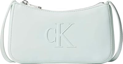Calvin Klein Donna Borsa Bold Mini con Zip, Turchese (Whispering Blue), Taglia Unica