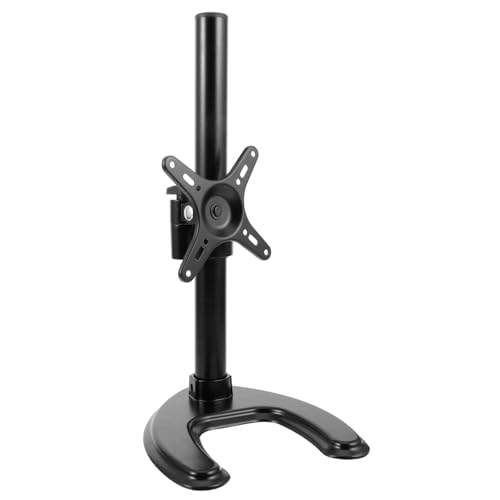 Support de téléviseur de base contemporaine noire en alliage robuste
