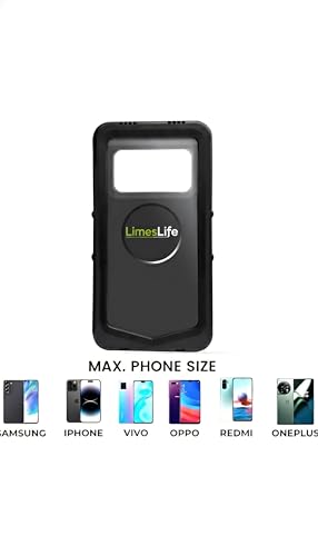 Image of Waterproof Phone Mount for Motorcycle Bike & Scooter | 360 Rotation | Touchscreen Friendly | Anti Vibration Damper Smart Phones. (Black) (LL- 10XL Pro)