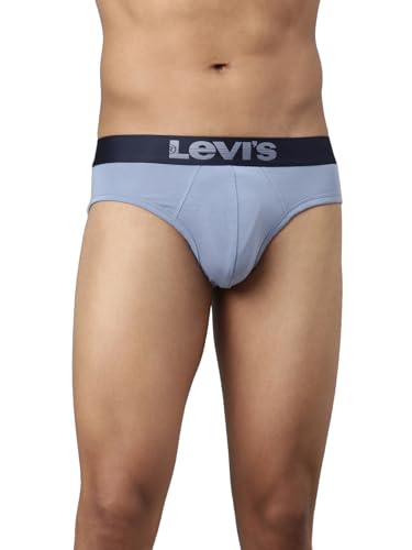 Levi's 031 Supima Cotton Premium Brief for Men with Tag Free Comfort, Smartskin Technology (Blue)