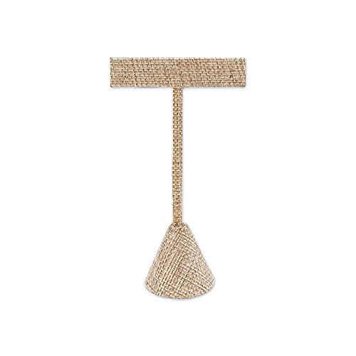 TheDisplayGuys - 4-3/4" T-Bar Jewelry Display Tower - Beige Linen - Earrings Holder/Bracelet Stand (Single)
