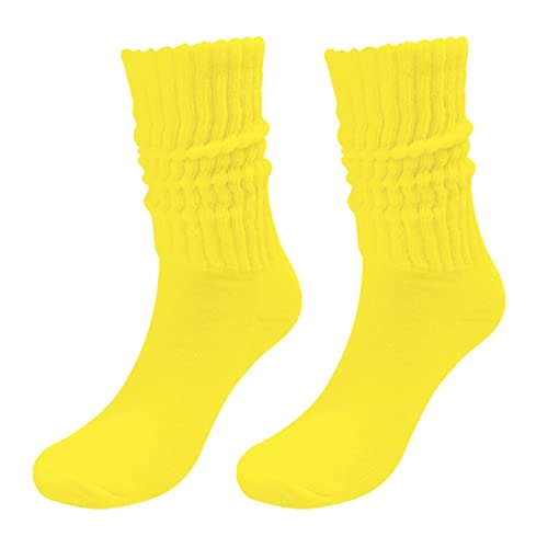 Live Stock Market Crew Calcetines coloridos y ligeros de algodón atlético, amarillo, Altoa única