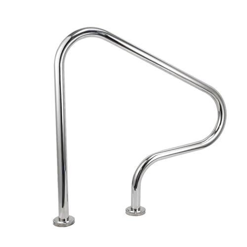 304 Stainless Steel Pool Handrail, Pool Railing for In-Ground Pools, 31.5x31.5 in, 330 Lbs Weight Capacity, No Pre Embedding Required