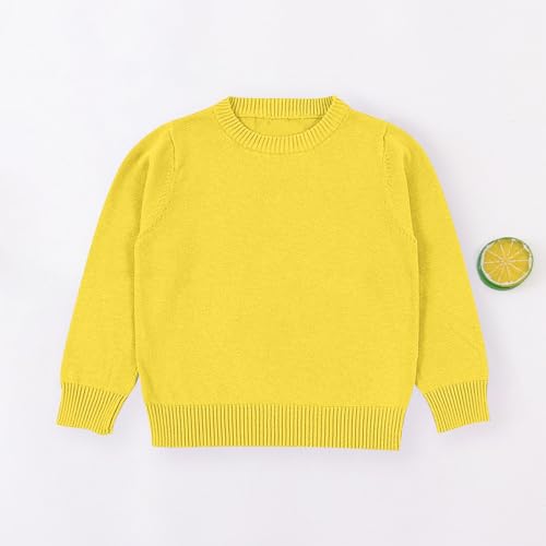 Toddler Girls Boys Sweaters Pullover Basic Crewneck Cotton Knit Sweater School Tops Long Sleeve Cardigan for Kids1-8t2