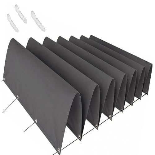 Voile d'ombrage rétractable 220x480 cm gris foncé pour jardin