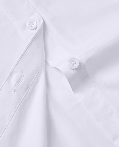 siliteelon Dress Shirts for Women Short Sleeve Cotton Button Down Shirt Basic Button Up Shirt Collared Shirts Work Shirt4
