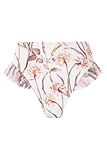 PATBO, Botanic Retro Flutter Bikini Bottom, L, Off-White
