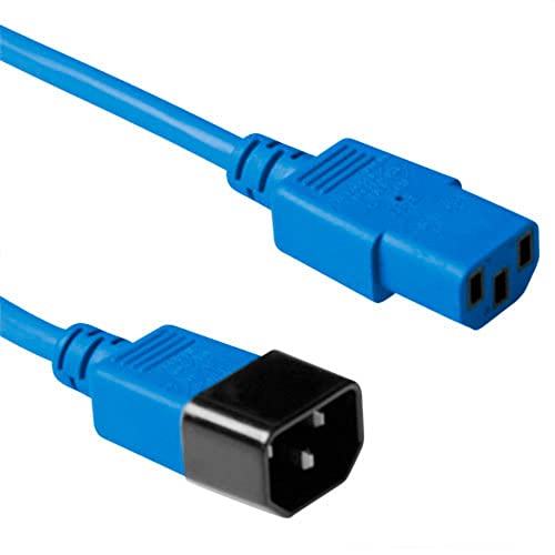 ACT Cable C13 a C14 de 0,3 m, Extensión IEC, Enchufe a Toma de 3 Clavijas - AK5424 Azul