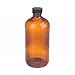 Wheaton W216857 Boston Round Bottle, Amber Glass, Capacity 16oz With 28-400 Black Phenolic Rubber Lined Screw Cap, Diameter 75mm x 168mm (Case Of 12)