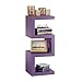 Relaxdays Wolnostojąca półka z zygzakiem retro, dekoracyjna półka na płyty CD, wąski drewniany regał na książki, wys. x szer. x głęb. 75 x 30 cm, fioletowy
