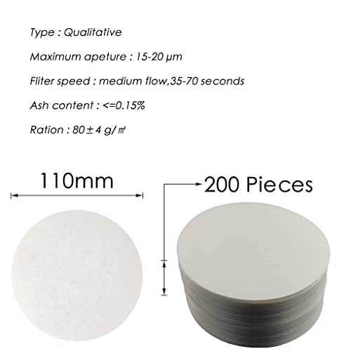 Image of Filter Paper Chemistry,11cm,Pack of 200,Used in Laboratories for Filtering Solutions and Qualitative Analysis