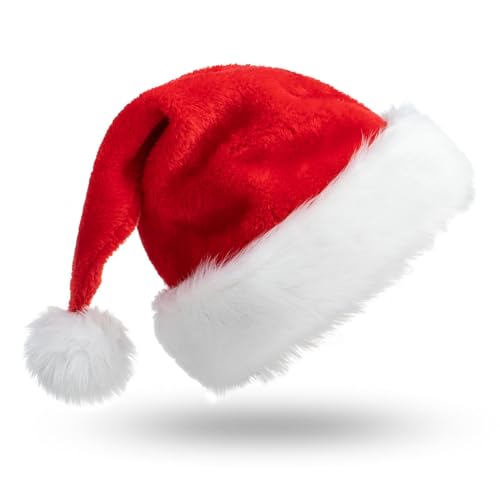 Aututer Weihnachtsmütze Nikolausmütze Plüschkante Weihnachtsmann...