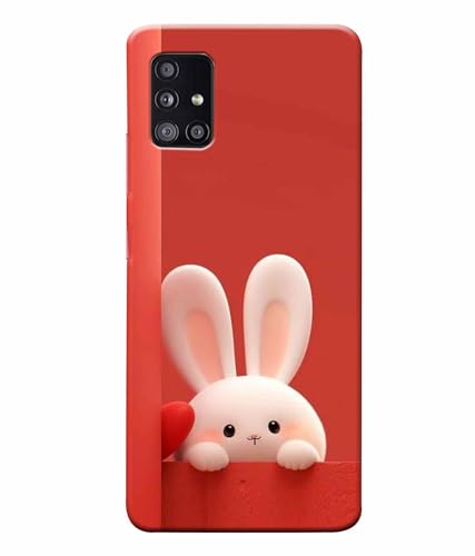 Image of Printed Hard Back Case Cover & Compatible for Samsung Galaxy A71 | Rabbit Painting Art (Multicolor) - D1202