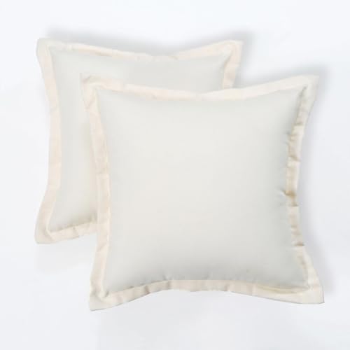 HOMESCAPES Coussin d’extérieur imperméable Beige, Coussin de Jardin carré 45x45 cm,...