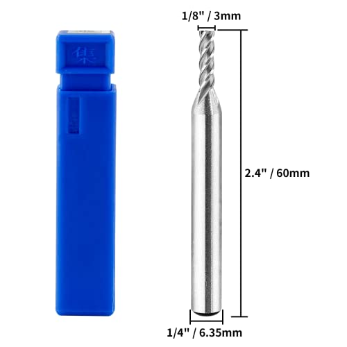 Image of 5 Pack 1 /8 Inch End Mill, HSS 4 Flute CNC Milling Cutter, 1 /4 Inch Dia Straight Shank CNC Bits for Wood, Steel, Titanium