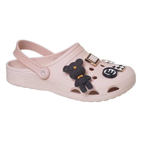 Chinelo Babuche Sandália Feminina com Enfeite (Nude/Urso, BR, Adulto, Faixa Numérico, 39, 40)